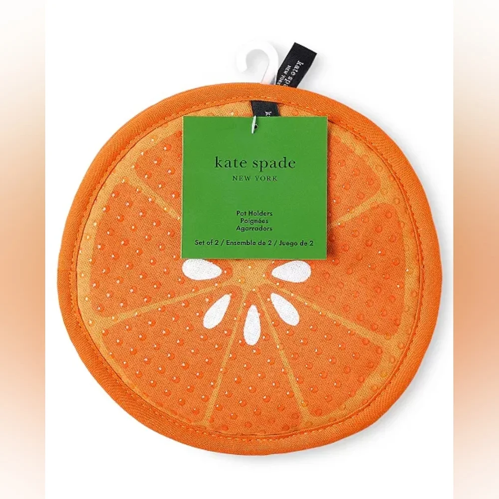 NWT Kate Spade Orange Squeeze The Day Potholder 2-pack